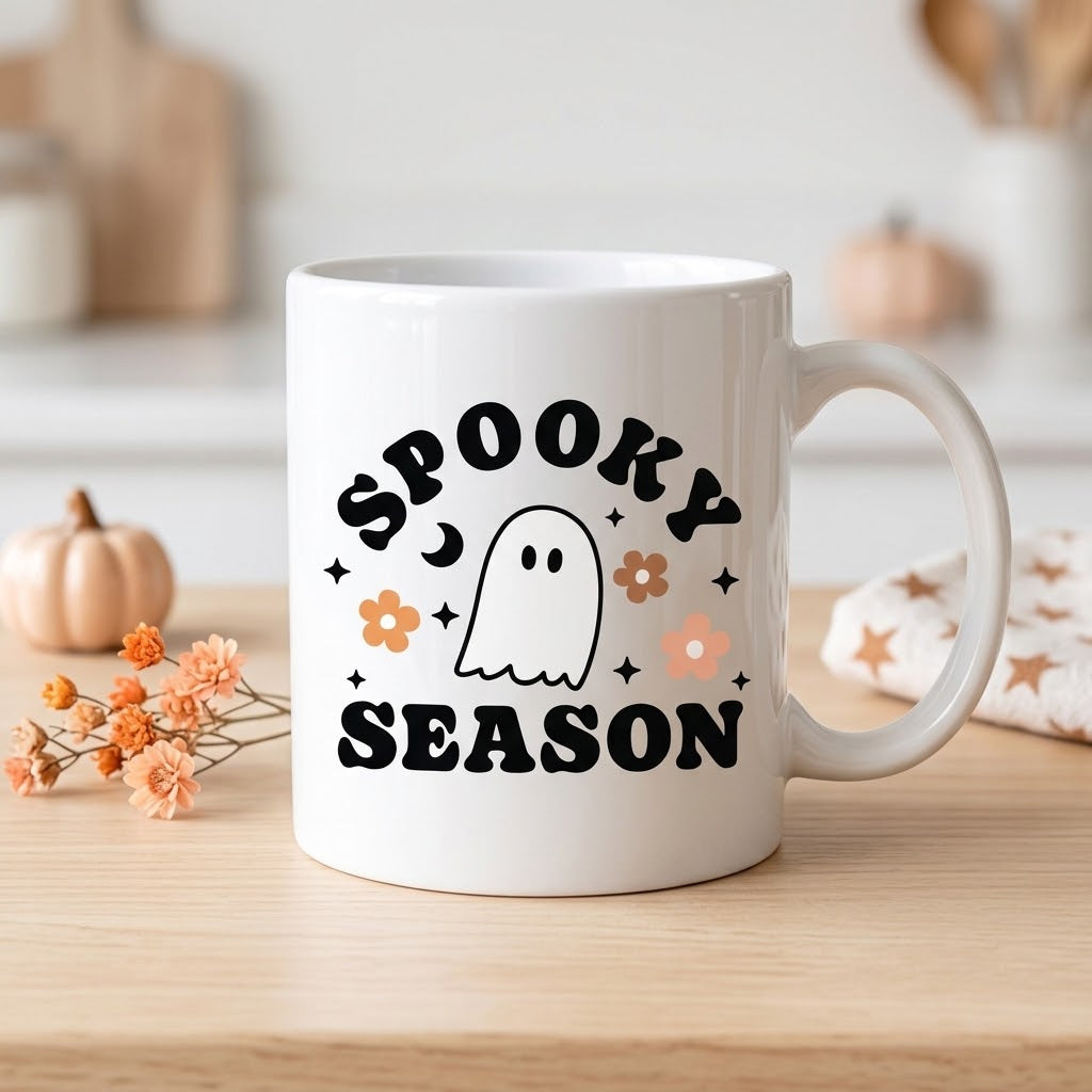 Spooky Season Halloween Ceramic White Coffee Mug
