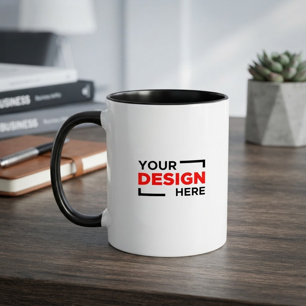 Personalized Black Inner & Rim Color Mug – Customizable Coffee & Tea Mug