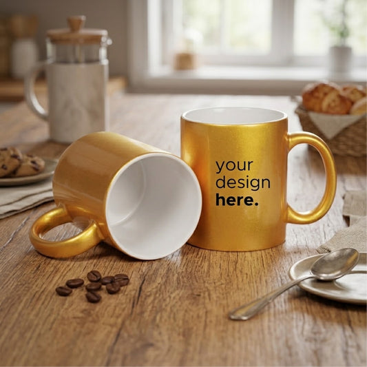 Personalized Dazzling Pearl Golden Mug