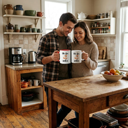 Funny Quote Fox Coffee Mug, Oh for Fox Cute Fathers and Mothers Day Gifts Fun Cup White, 11 Oz