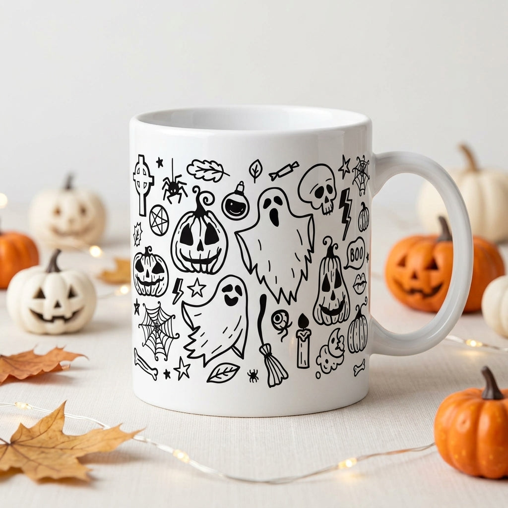 Halloween Theme Ceramic White Coffee Mug