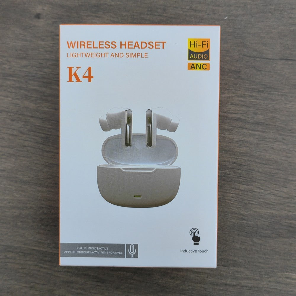 K4 Wireless Headset Lightweight and Simple Hi-Fi Audio ANC TWS Earbuds