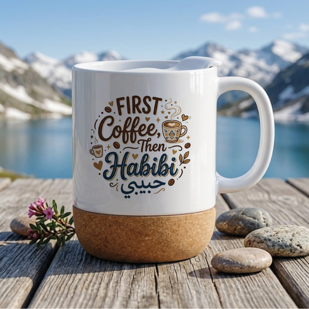 First Coffee, Then Habibi - Quote Printed Premium Coffee Mugs & Cups (5 Options) MG1051