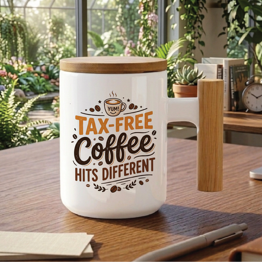 Tax-Free Coffee Hits Different - Quote Printed Premium Coffee Mugs & Cups (5 Options) MG1056