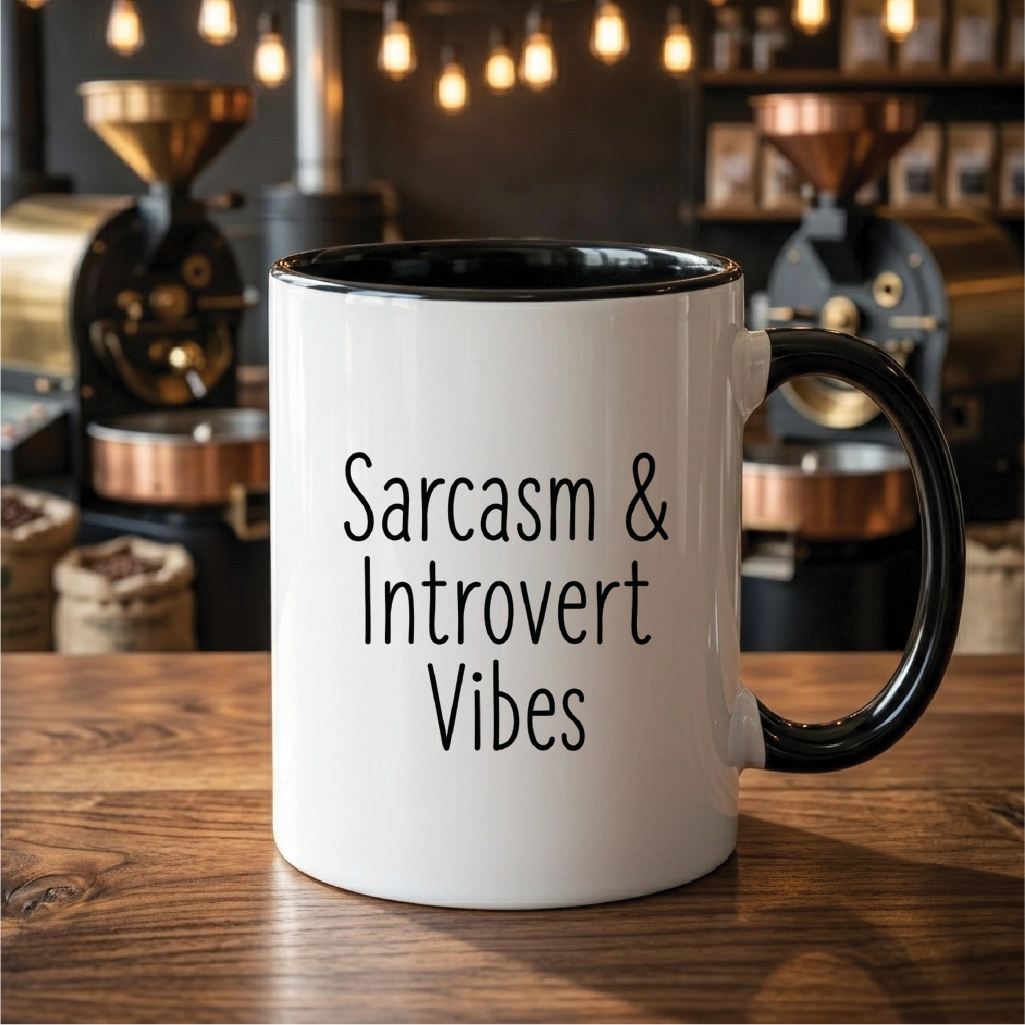 Sarcasm & Introvert Vibes - Quote Printed Premium Coffee Mugs & Cups (5 Options) MG1091