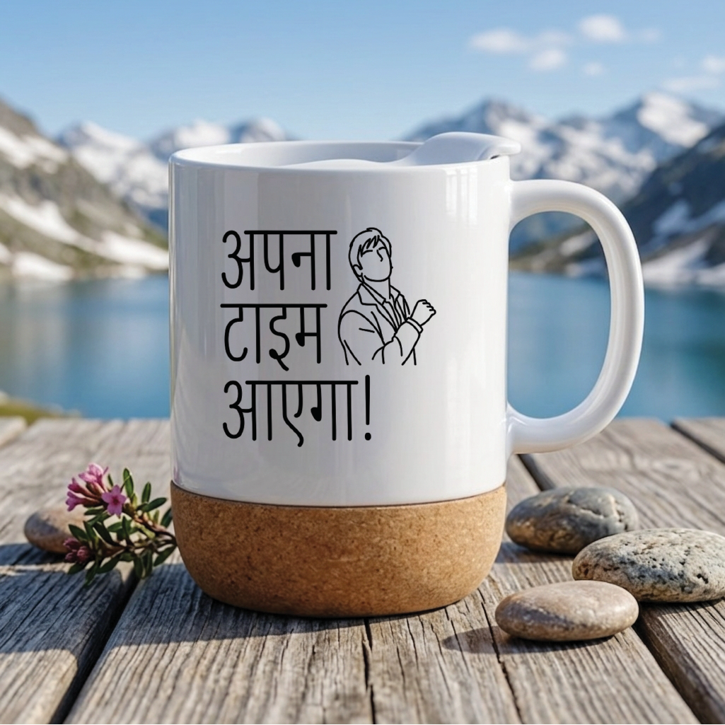 MG1116 "अपना टाइम आएगा!" My time will come! — Gully Boy - Quote Printed Premium Coffee Mugs & Cups (5 Options)