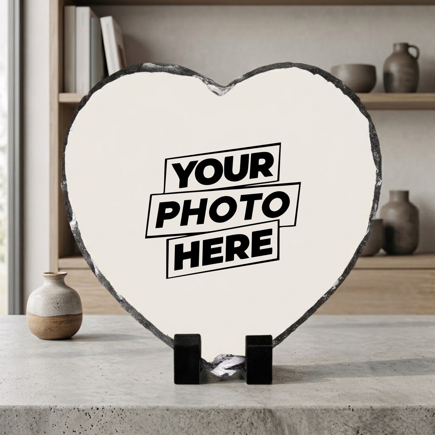 Personalized Heart-Shaped Photo Stone