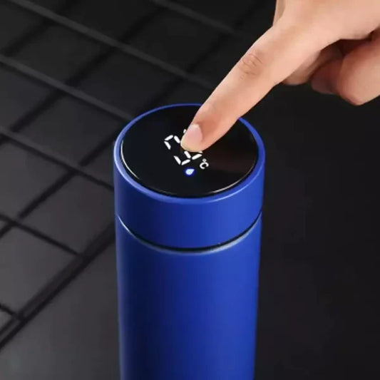 Smart Hydration: Customizable Temperature Display Flask (Blue)