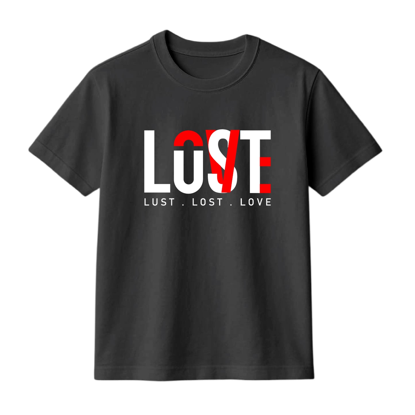 FMstyles Brand "Lust Lost Love" Typography Classic 100% Cotton Round Neck Printed T-Shirt