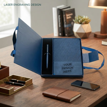 Personalized Premium Office Gift Sets in Magnetic Clasp Closure & Ribbon Handle Box