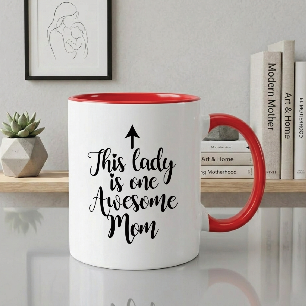 One Awesome Mom Funny Coffee Mug - Best Mothers Day Gifts for Mom, Women - Unique Mom Gifts from Daughter, Son, Kids, Husband - Cool Bday Present Idea for New Mom, Wife, Her - Novelty Mom Mug, Cup
