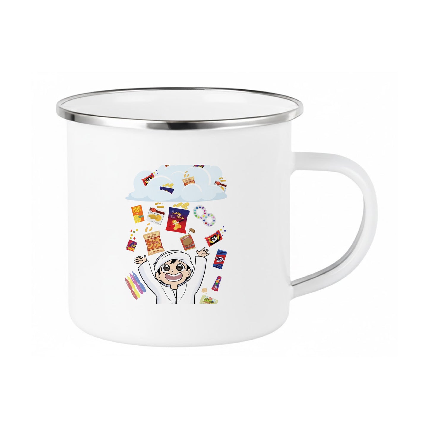 Arabic Carton Design and Chips Premium Drinkware Collection – Coffee & Tea Mugs