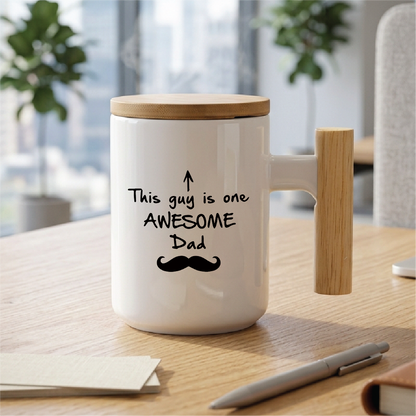 Best Dad Gifts - Funny Coffee Mug - One Awesome Dad - Father's Day Gifts for Dad, Men - Unique Gift Ideas for Him from Daughter, Son, Wife - Cool Birthday Present for Husband - Fun Novelty Cup (White)