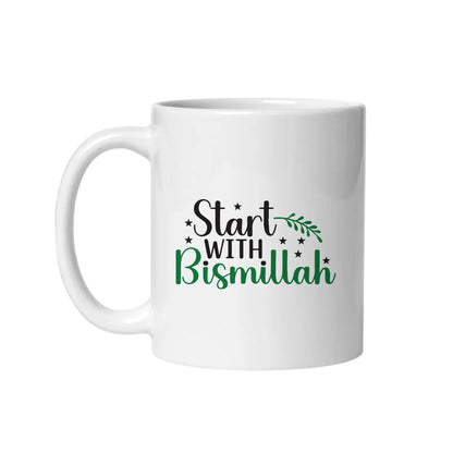 "Start with Bismillah" Premium Drinkware Collection – Coffee & Tea Mugs