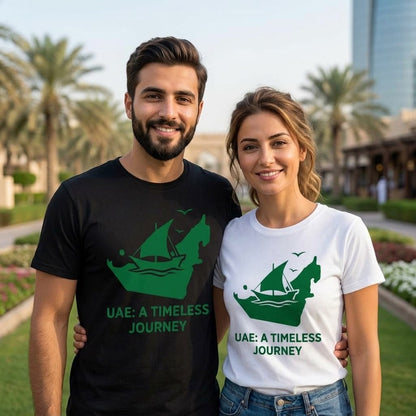 FMstyles - 100% Cotton Round Neck Unisex T-Shirt – UAE: A Timeless Journey