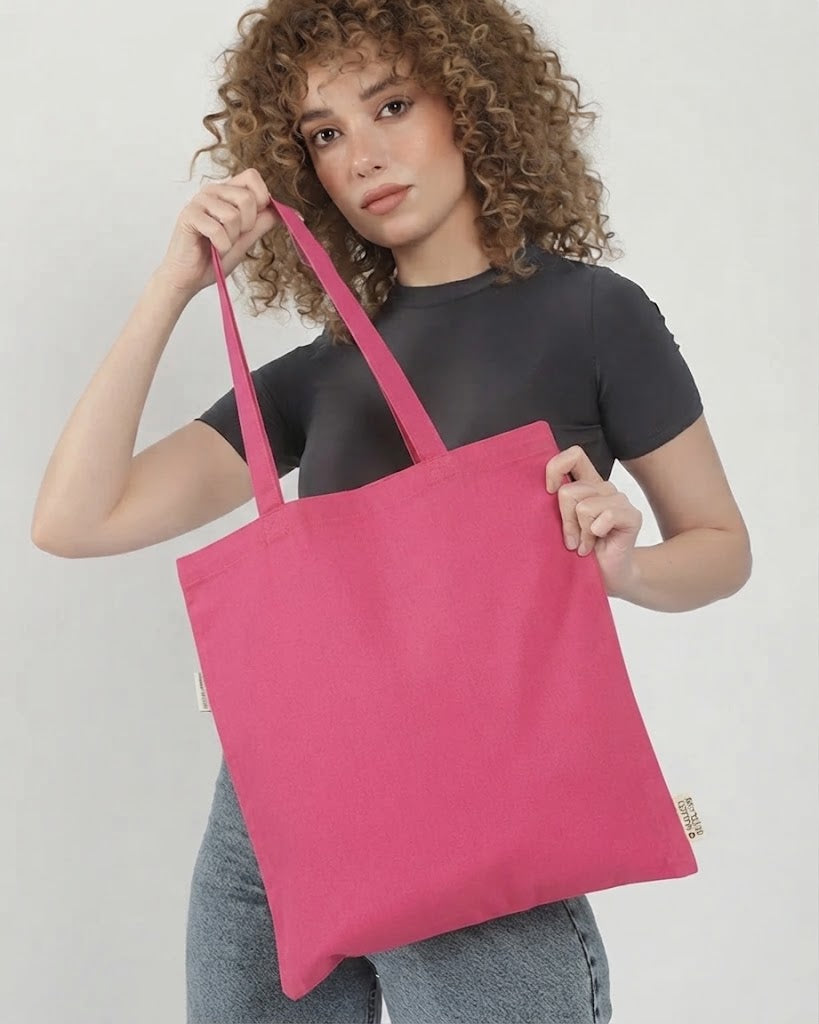 Personalized Recycled Cotton Bags with Durable Long Straps (One color Print)