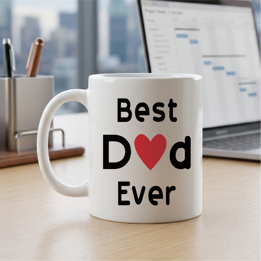Best Dad Coffee Mug, Best Dad Ever Unique Birthday Gifts Idea for Dad Father Papa Daddy Cup White, 11 Oz