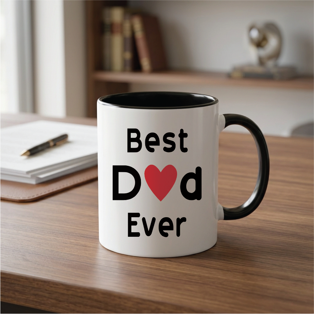 Best Dad Coffee Mug, Best Dad Ever Unique Birthday Gifts Idea for Dad Father Papa Daddy Cup White, 11 Oz