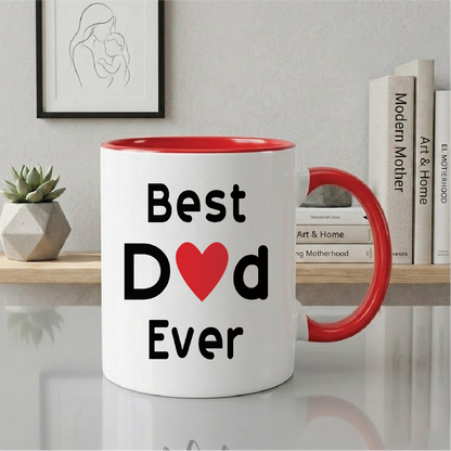 Best Dad Coffee Mug, Best Dad Ever Unique Birthday Gifts Idea for Dad Father Papa Daddy Cup White, 11 Oz