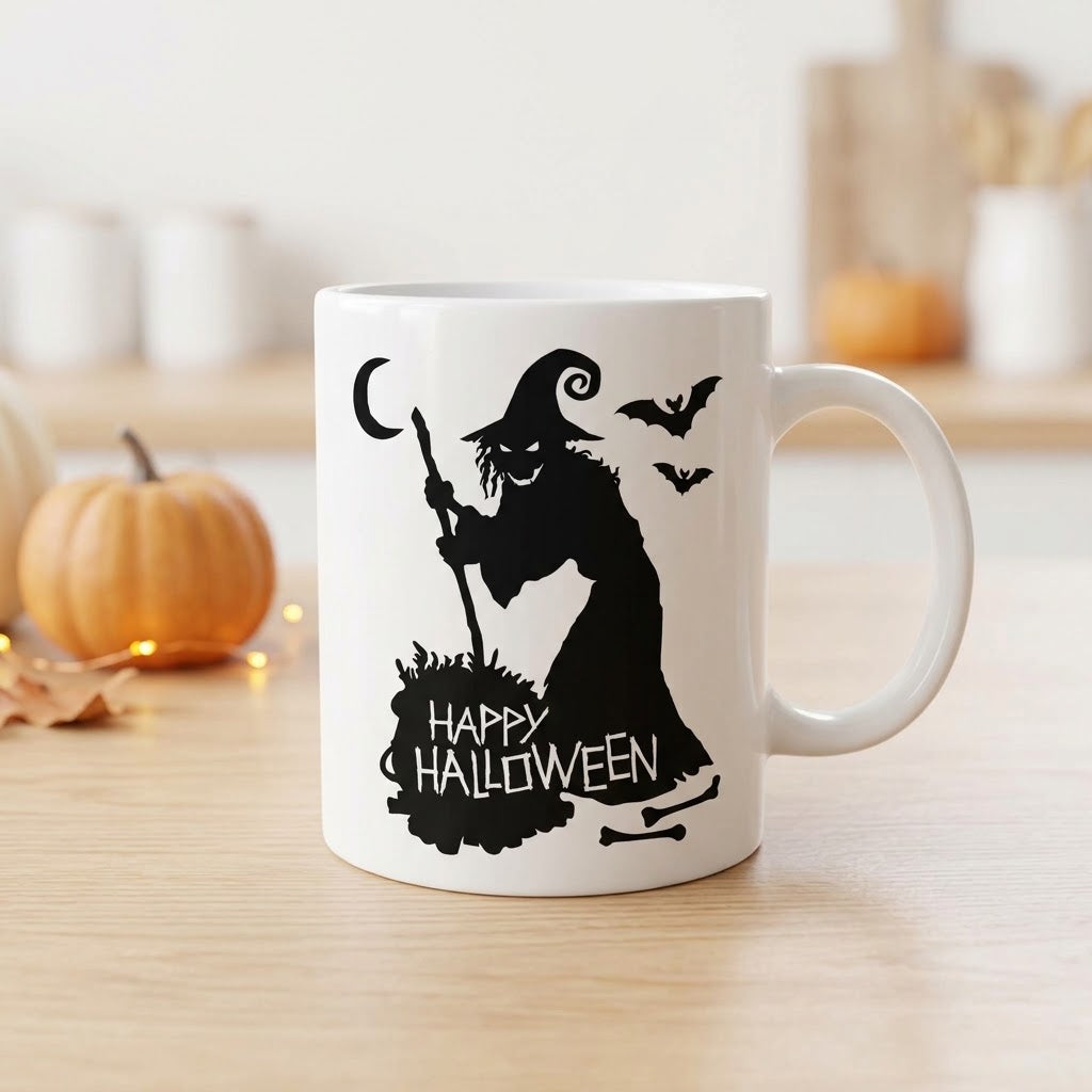 Happy Halloween Theme Ceramic White Coffee Mug