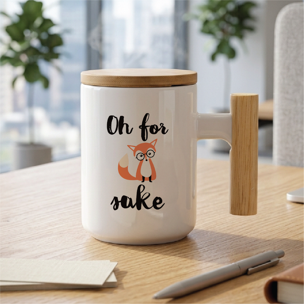Funny Quote Fox Coffee Mug, Oh for Fox Cute Fathers and Mothers Day Gifts Fun Cup White, 11 Oz