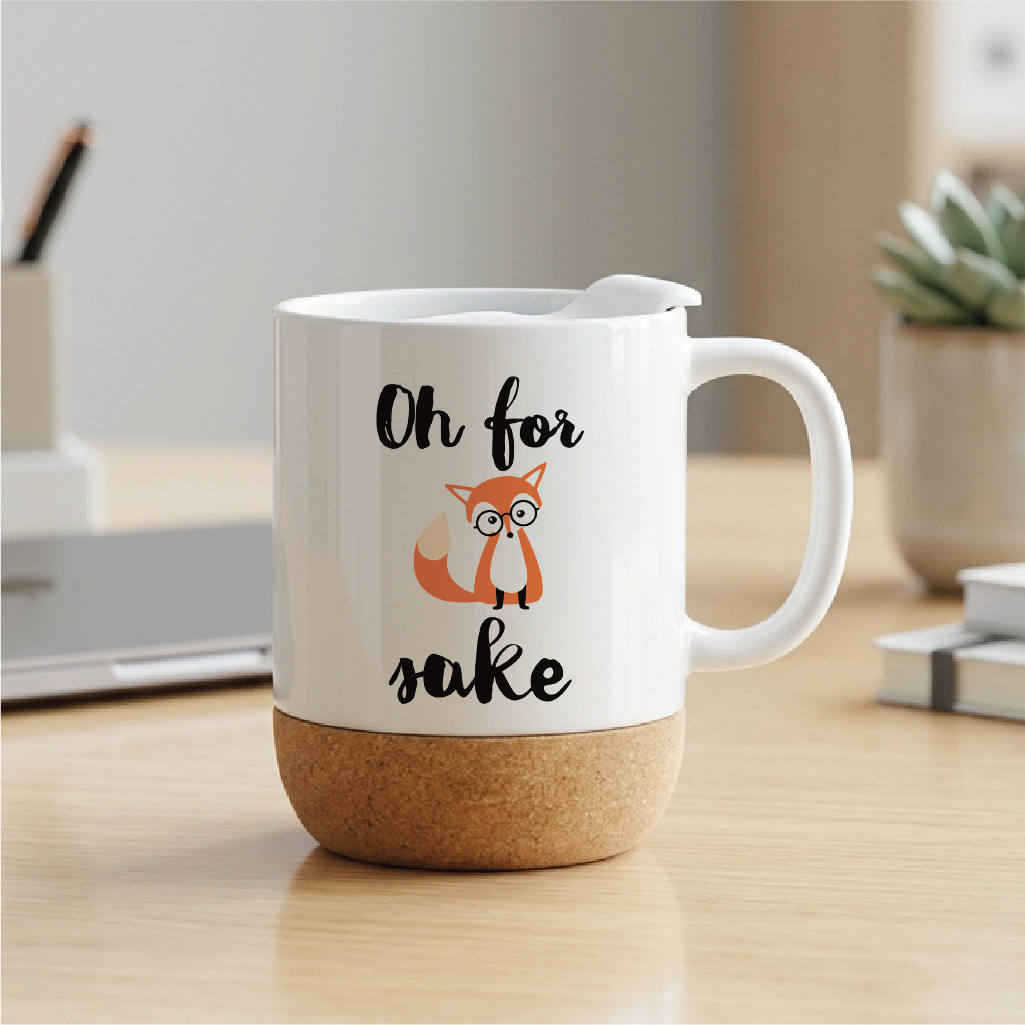 Funny Quote Fox Coffee Mug, Oh for Fox Cute Fathers and Mothers Day Gifts Fun Cup White, 11 Oz