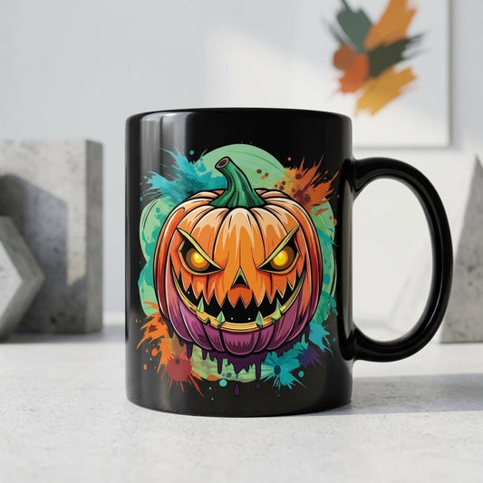Halloween Theme Black Ceramic Coffee Mug