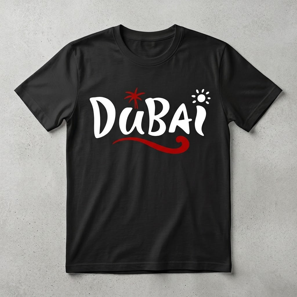 FMstyles - Premium Unisex White Round Neck Dubai Graphic Unisex T-Shirt – 100% Cotton