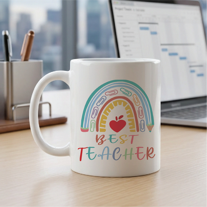 Best Teacher Coffee Mug, Best Teacher Mug, Teacher Appreciation Gift, Teacher Mug, Teacher Gifts, Travel Mug, Teachers Day Gifts, Gift for Teacher - 11oz Novelty Coffee Mug (best)