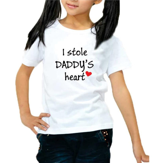 I Stole Daddy's Heart Cute Typography 100% Cotton Unisex T-Shirt