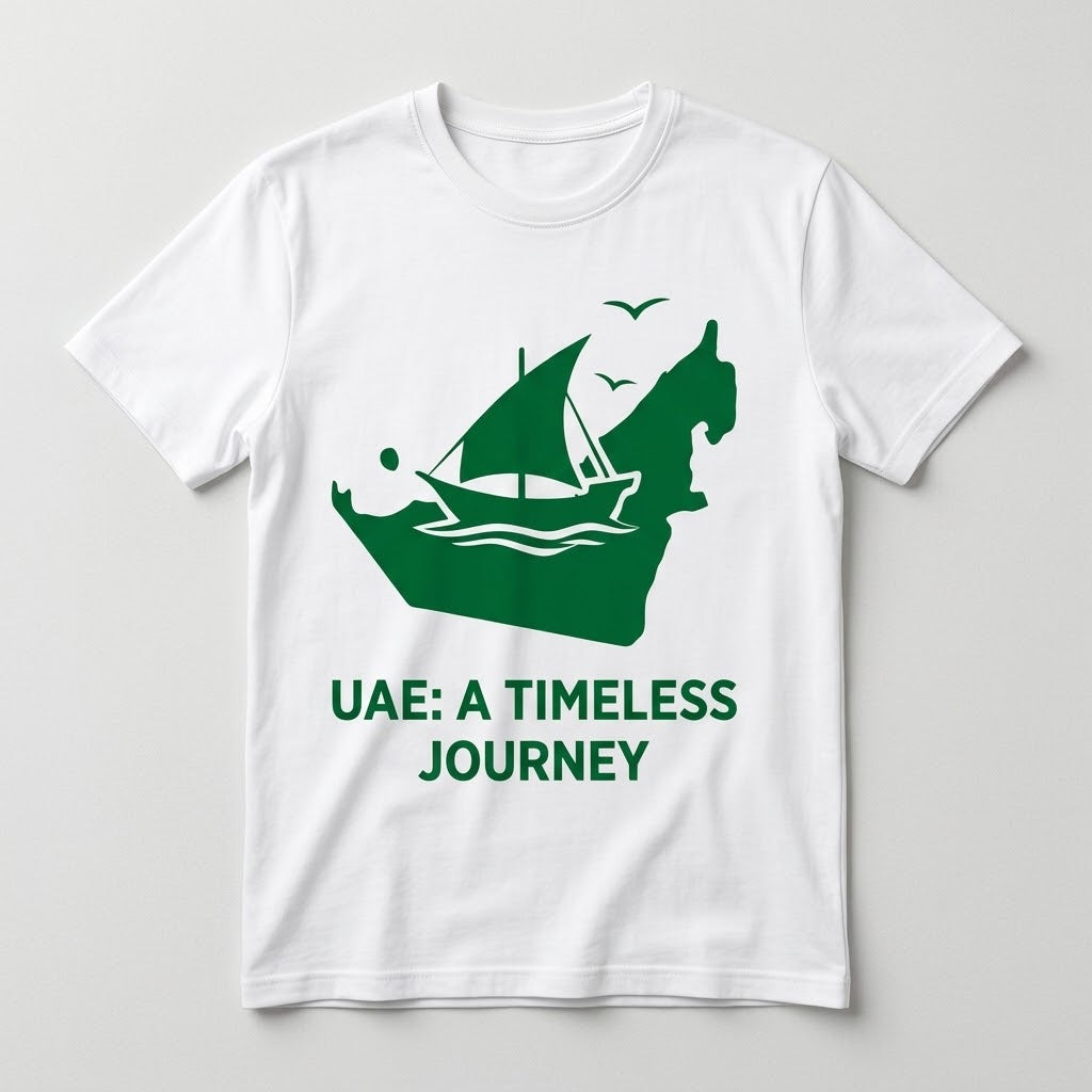FMstyles - 100% Cotton Round Neck Unisex T-Shirt – UAE: A Timeless Journey