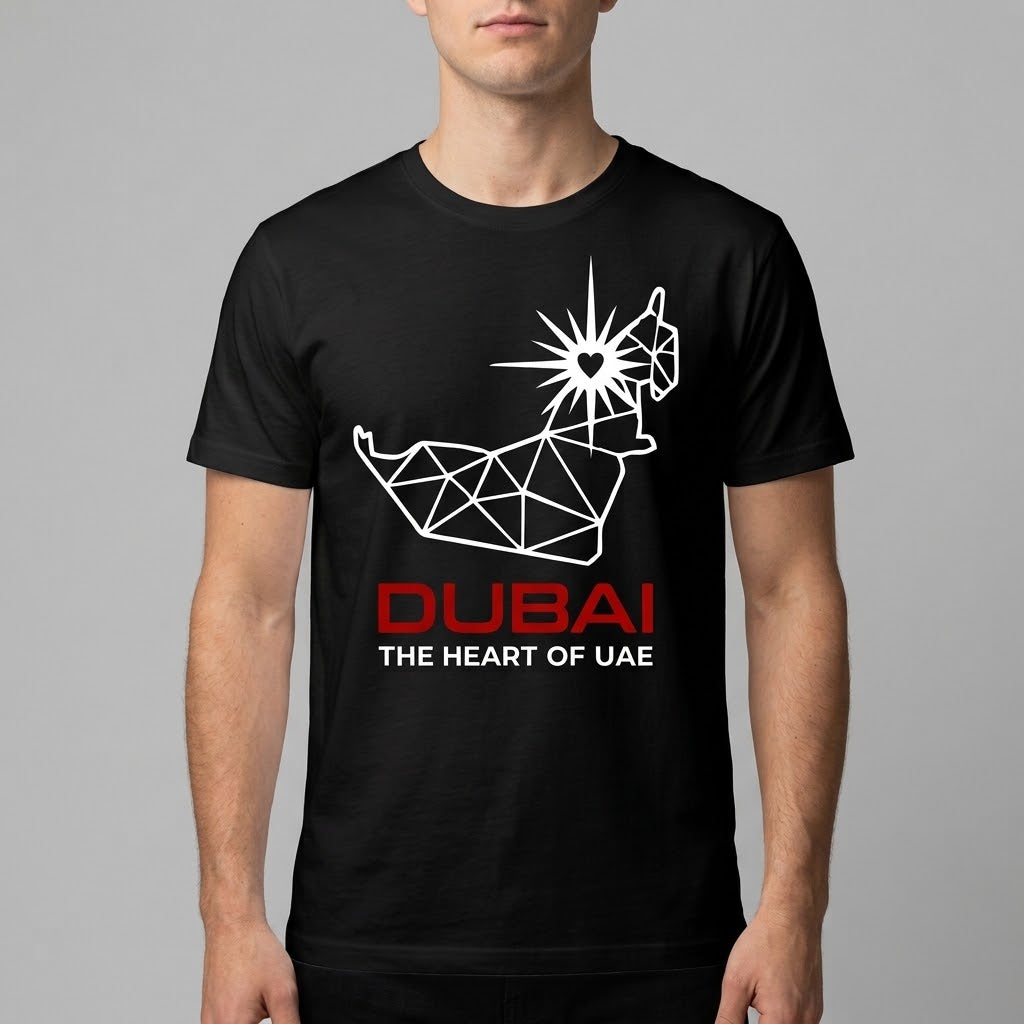 FMstyles - Premium Dubai: The Heart of UAE - 100% Cotton White Round Neck Unisex T-Shirt