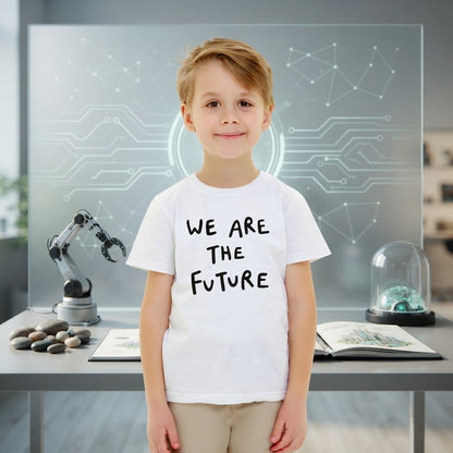 We are the Future - Typography Quote Printed Cotton Kids Unisex T-Shirt