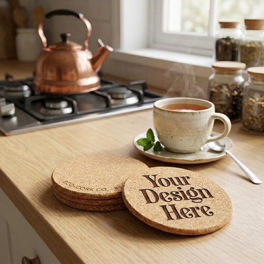 Personalized Cork Tea Coasters (4 pcs)