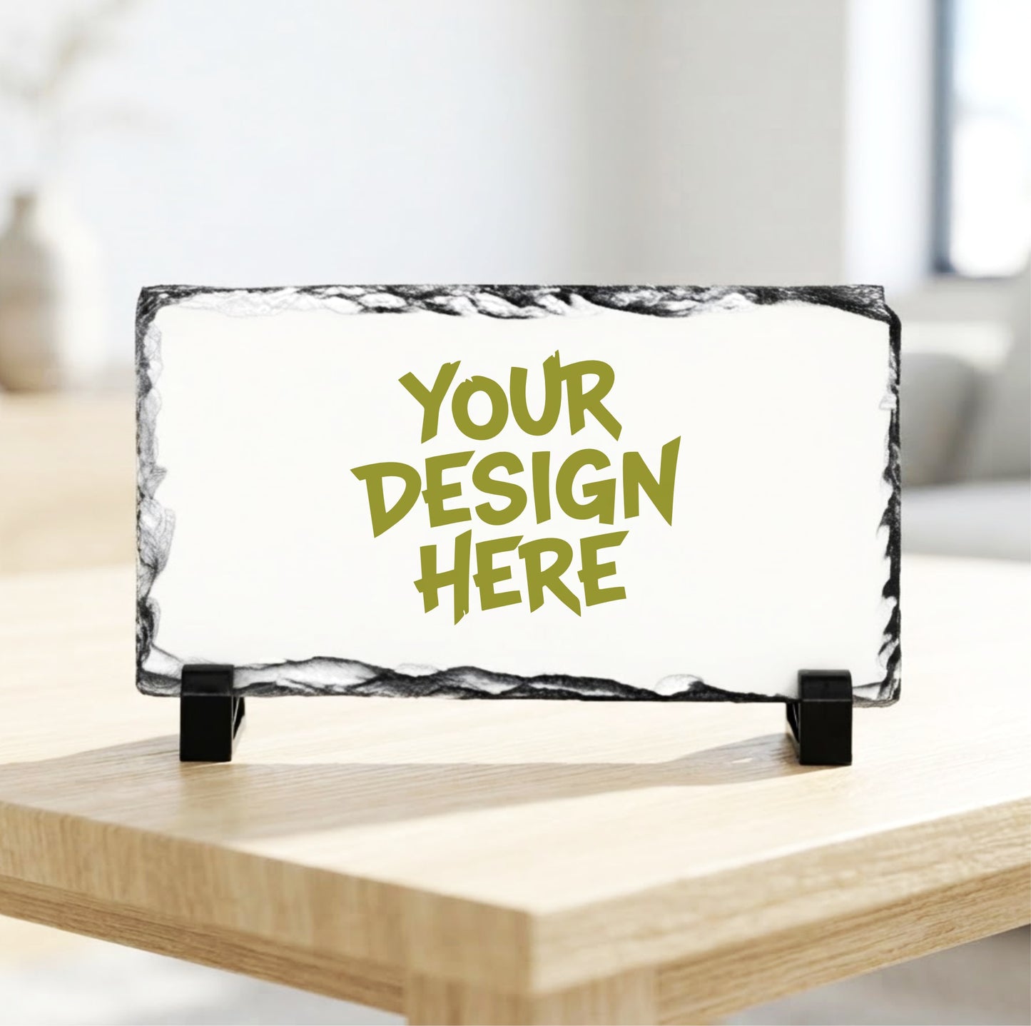 Personalized Rectangular Photo Rock Slate for Custom Gifts and Decor (20 x 12 cm)