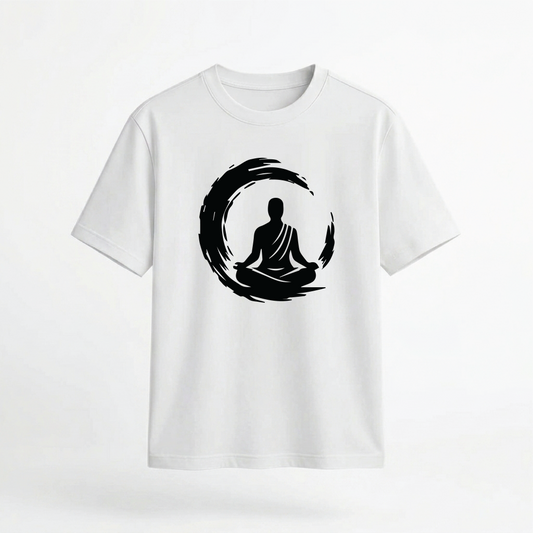 Zen Meditating Buddha Graphic 100% Cotton Unisex T-Shirt