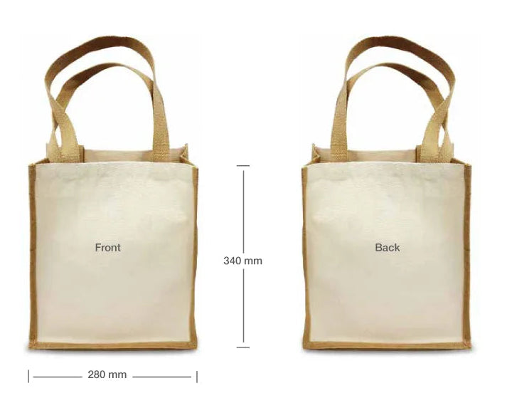 Personalized Jute and Cotton Bag 24x34x14 cm (Single Side One color Print)