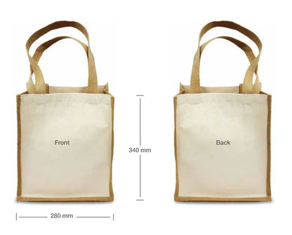 Personalized Jute and Cotton Bag 24x34x14 cm (Single Side One color Print)
