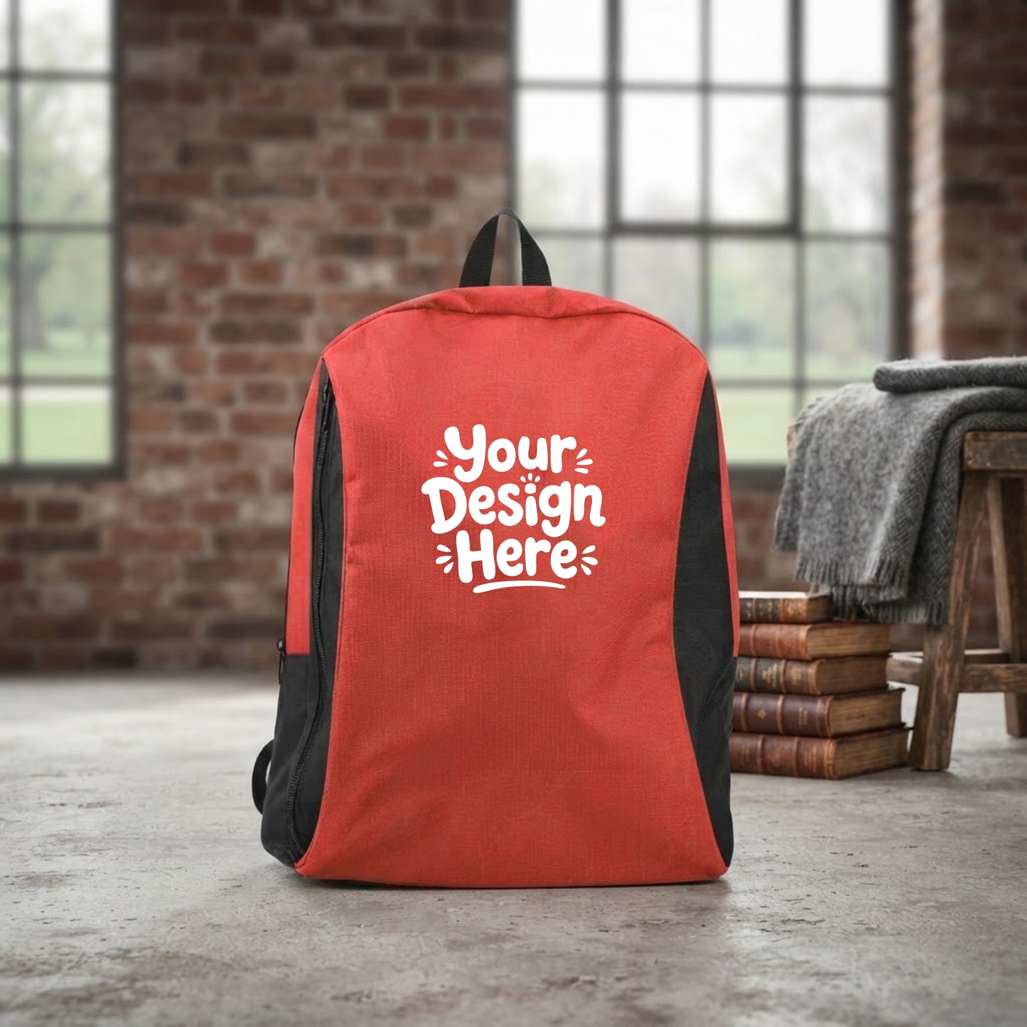 Personalized Two-toned Backpacks 600D Polyester Material