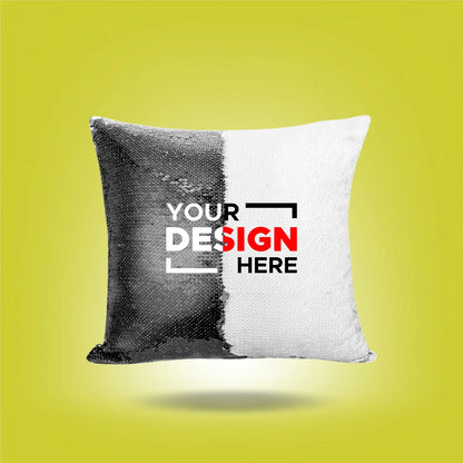Personalized Sequin Cushion (Black) – Both Side Printing
