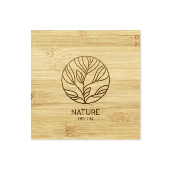 Personalized 4 Pcs Bamboo Tea Coasters Sets with Case