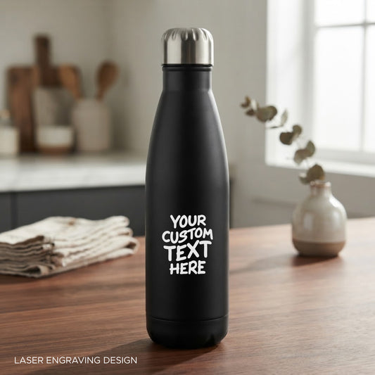 Personalized Premium Stainless Steel Travel Bottle - 500ml Shiny Silver