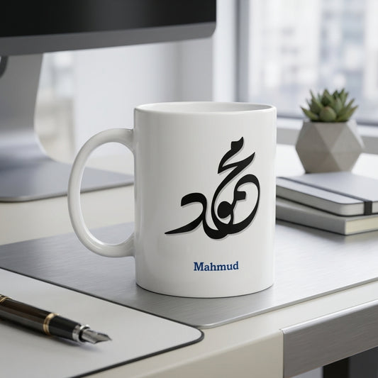 FMstyles Arabic Calligraphy Name Mahmud Mug, White, FMS460