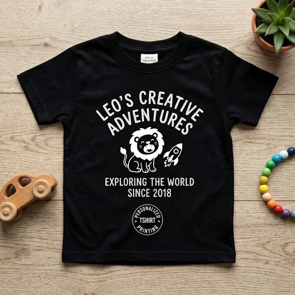 Custom Black Kids T-Shirt | Single Color White Print (3-11 Years)