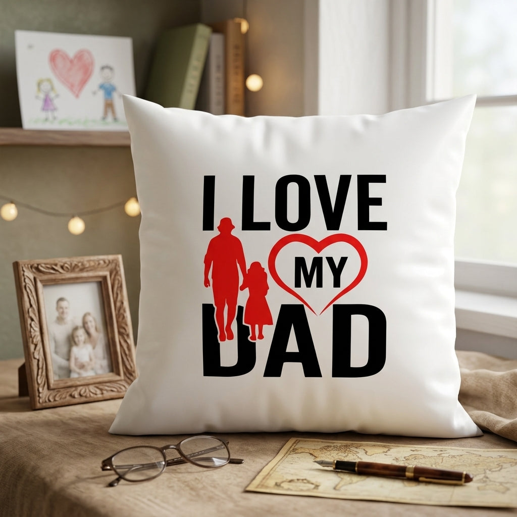 FMstyles - "I Love my Dad" Typography Decorative Throw Pillow