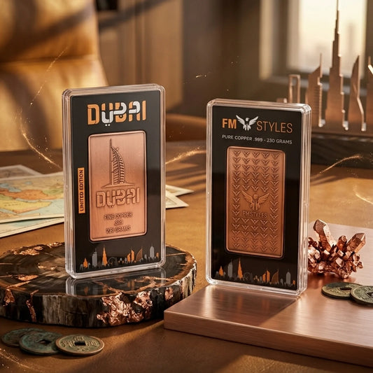 FMSTYLES Dubai Copper Bar – 230g .999 Fine Copper Bullion