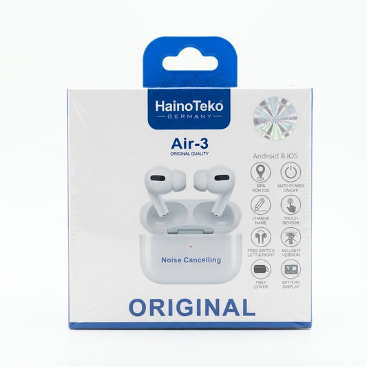 Haino Teko Germany Air 3 Wireless Bluetooth Earphones – High-Quality Sound, Noise Isolation, and Long Battery Life | True Wireless Earbuds for Mobiles and Tablets