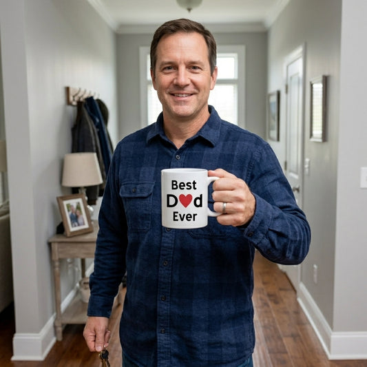 Best Dad Coffee Mug, Best Dad Ever Unique Birthday Gifts Idea for Dad Father Papa Daddy Cup White, 11 Oz