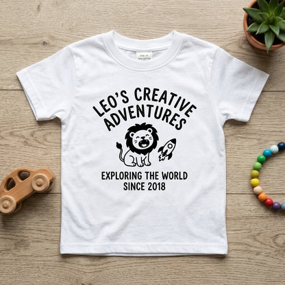 Custom White Kids T-Shirt | Single Color White Print (3-11 Years)