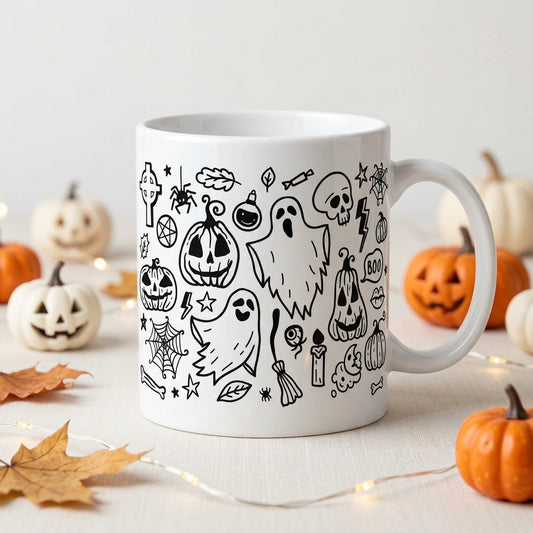 Halloween Theme Ceramic White Coffee Mug